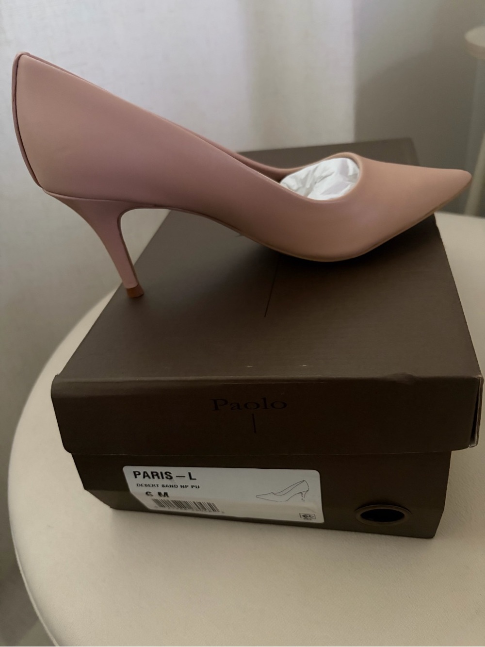 Paolo Desert Sand Pointed-Toe Mid Heel Pump
